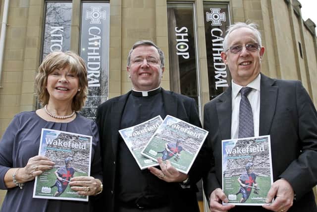 Coun Denise Jeffery, Dean of Wakefield Jonathan Greener, Coun Les Shaw.