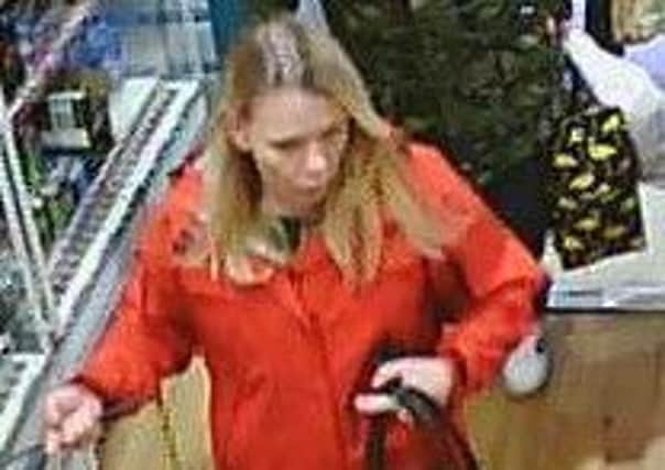 The woman was pictured shopping in Poundland, Dewsbury.
