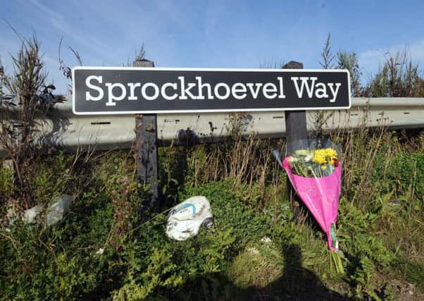 The scene of the crash at Sprockhoevel Way, Hemsworth.
