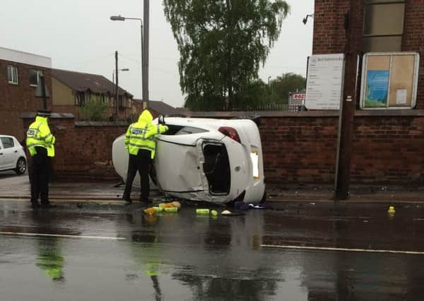 Scene of crash in Featherstone on May 21 Picture by M L Minhas