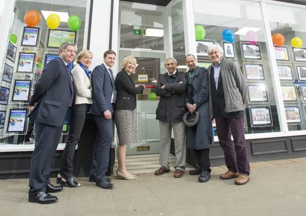 Picture by Allan McKenzie/YWNG - 25/05/16 - Press - 26 Margetplace Refurbishment - Marketplace, Pontefract, England -Cllrs. David Jones, Celia Loughran, George Ayre & Pat Garbutt with designers Martin & Gary Shaw with Bryan Jared.