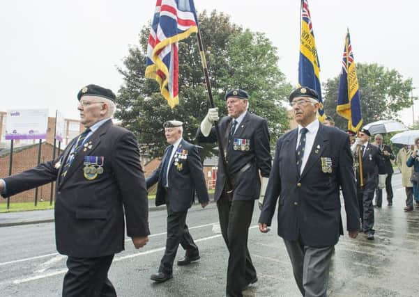 Picture by Allan McKenzie/AMGP.co.uk - 280614 - Press - Armed Forces Day Parade - Normanton, England - The Normanton Royal British Legion lead the parade.