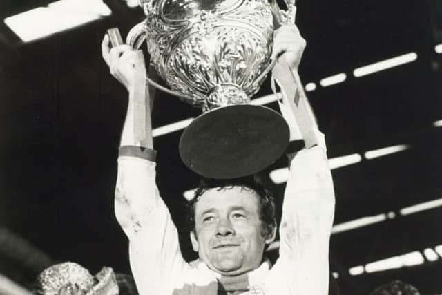 Roger Millward with the Rugby League Challenge Cup Hull Kingston Rovers 1980.