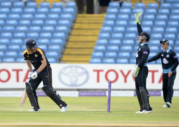 Yorkshire captain Alex Lees dismissed leg before by Worcestershire's George Rhodes for 19 during Tuesday's Royal London Cup defeat at Headingley.  Picture: Bruce Rollinson