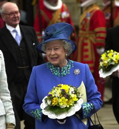 Queen's visit.
Maundy service 2005.
Wakefield.