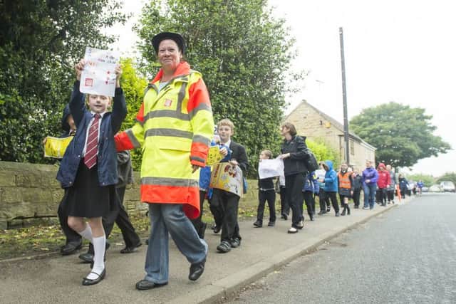 A march was held around the school.
