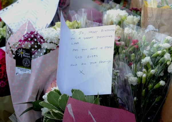 Birthday cards left for Jo Cox MP in Batley.