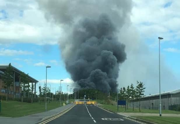 Police tweeted this picture of the blaze at a Morrisons building