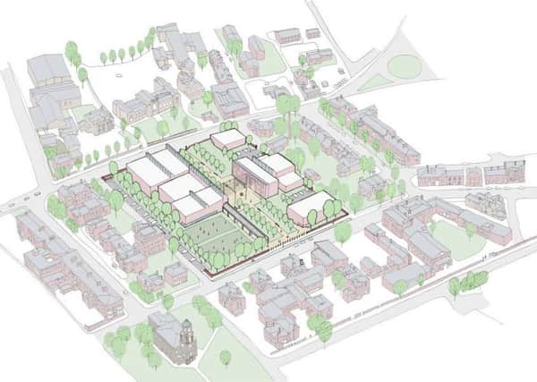 A schematic drawing showing what the Foundation hopes the hospital site will look like. By Bond Bryan Architects Ltd