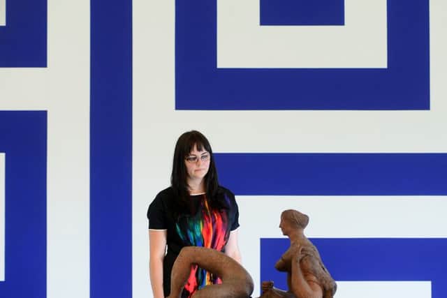 Rachel Graves is pictured with 'Reclining Figure' 1946 by F.E. McWilliam, in front of Renovation Renovation Filter Lobby Diagram by Liam Gillick.  Pictures by Scott Merrylees