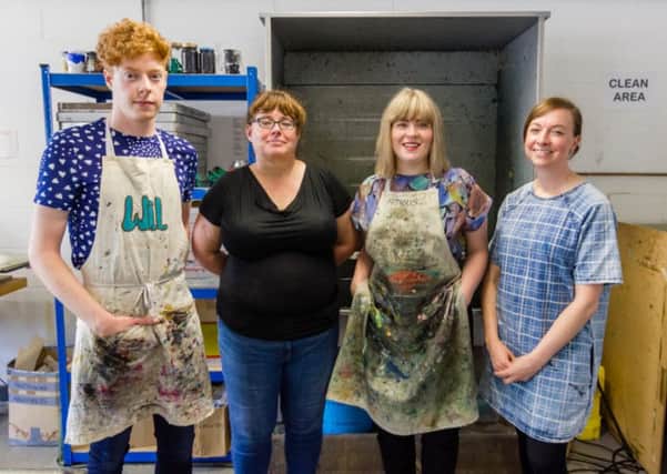 PRINTMAKERS: From left are Wil Law, Mary Duggan, Laura Slater and Ali Appleby. Picture: Axisweb