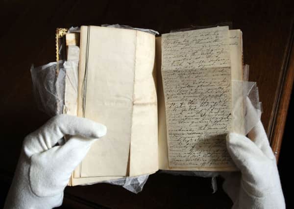 The annotated copy of Robert Southeys 'The Remains of Henry Kirke' at the Bronte Parsonage Museum, Haworth. Picture by Simon Hulme