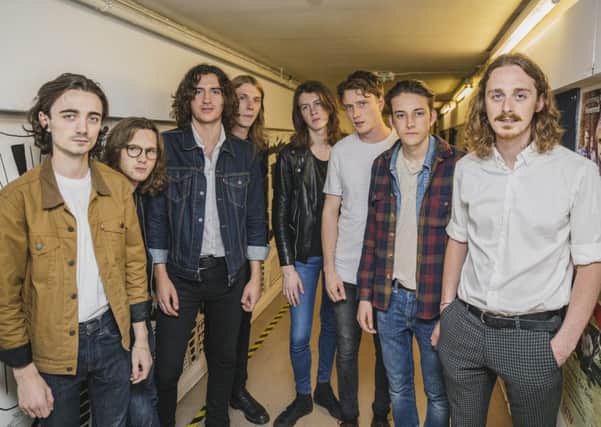 Leeds band Fighting Caravans with Blossoms at HMV Leeds. Picture: Andrew Benge