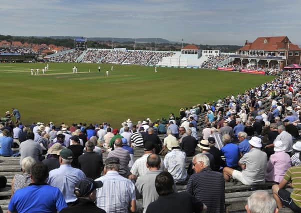 An impressive crowd watches on at Scarborough as Yorkshire took on Nottinghamshire in the recent four-day encounter (Picture: Richard Ponter).