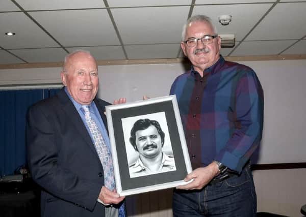 Featherstone Rovers Hall of Fame inductee Harold Box with Bob Ashby, Featherstone Rovers president. Picture: Bob Nunn