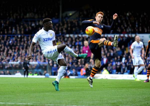 Ronaldo Vieira's cross hits the arm of Newcastle's Jack Colback, but Leeds United are denied a penalty. Picture : Jonathan Gawthorpe