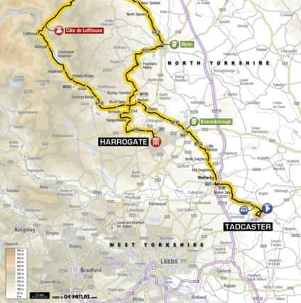 The route of the 2017 Tour de Yorkshire.