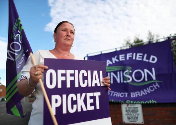 Cleaners went on strike at Kinsley Academy.