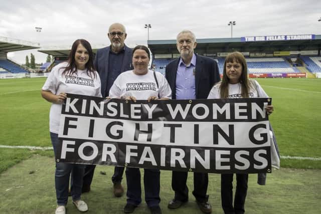 Support: Jeremy Corbyn and Jon Trickett with the cleaners.