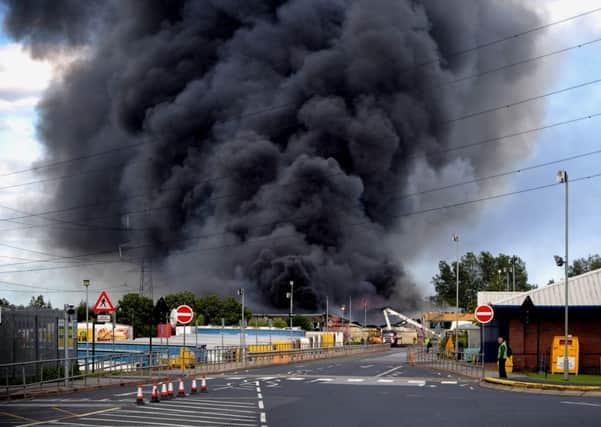 The fire at Rathbones, part of the Morrisons Distribution Centre.
