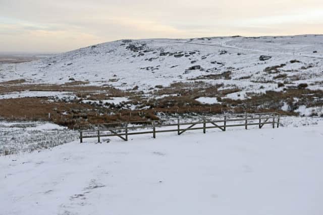Snow on Tan Hill in North Yorkshire this morning