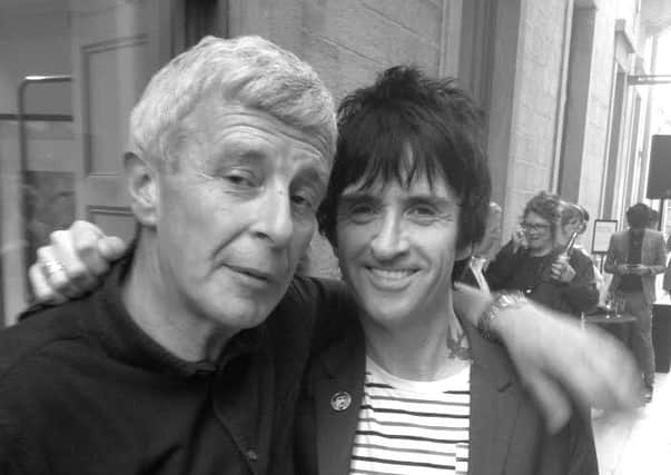 Simon Wolstencroft with Johnny Marr.