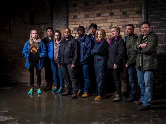 The 2016 Hunted contestants, including Leeds pair Anna May and Elizabeth Garnett (left)
