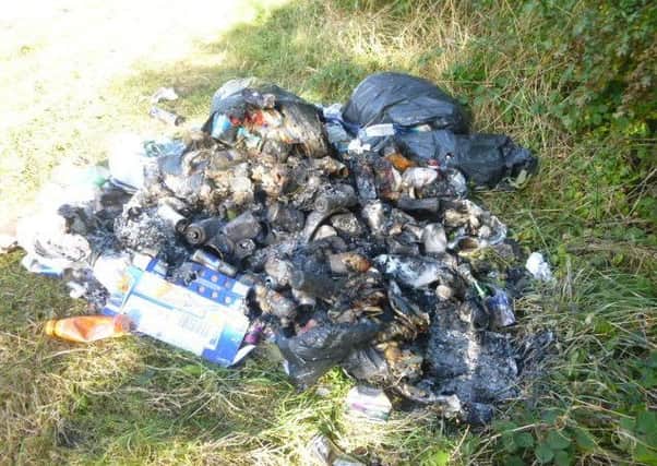 Rubbish dumped on Hessle Common.
