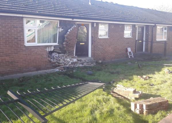 Van crashed into a bungalow in Ossett at Green Lane, causing a lot of damage.