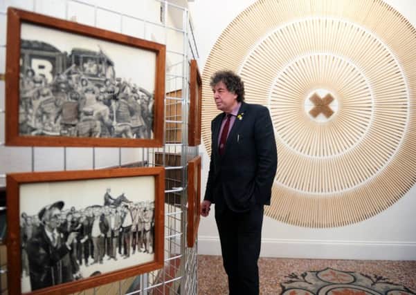 Pit Images: Paintings and Drawings from the Coalfields, on display at Unity+Works in Wakefield. Yorkshire NUM'sChris Skidmore views the drawings by Maltby artist  Peter Price. 3rd February 2017. Picture : Jonathan Gawthorpe