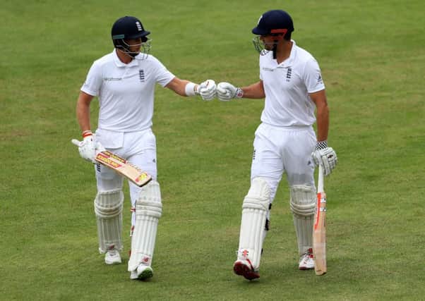 Joe Root, left, and Alastair Cook pictured during England duty together last summer (Picture: Richard Sellers/PA Wire).