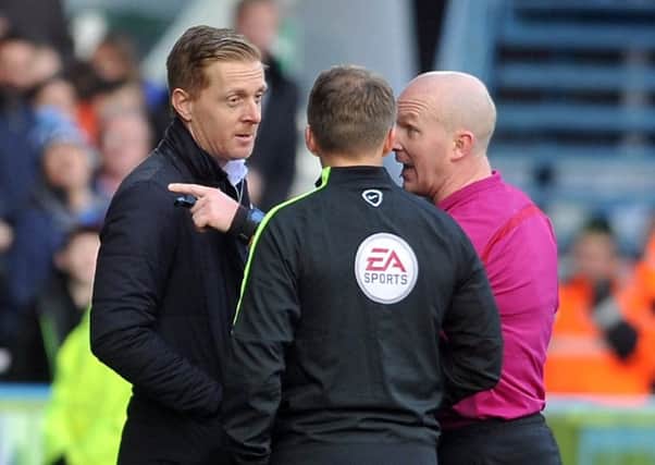 Leeds boss Garry Monk sent to the stands by referee Simon Cooper after clashing with Town manager David Wagner. Picture Tony Johnson