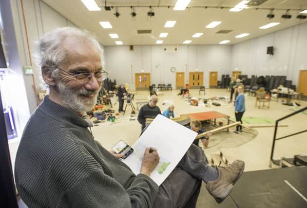 Richard Bell oversees the set production for Cinderella at the Horbury Academy.