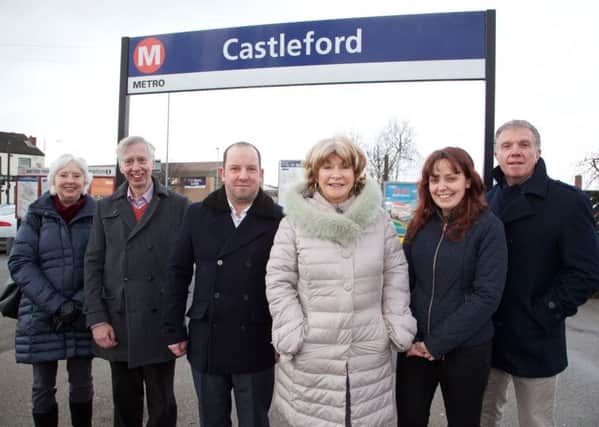 On Track: Councillors gather at Castleford railway station to support the new plans.