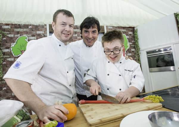 Celebrity chef Jean-Christophe Novelli with Ashley & Ben McCarthy.
