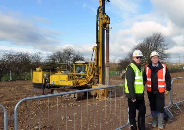 Coun Les Shaw and Wayne Bramley at site of the new Minsthorpe swimming pool site.