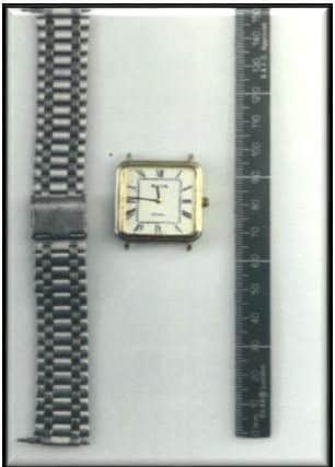 The Avia watch found at the scene, believed to have belonged to Mr Swailes attacker.
