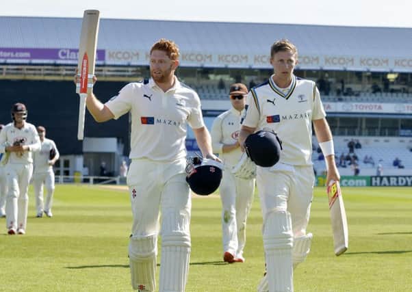 Jonny Bairstow and Joe Root will miss Yorkshire's start to the season. Picture Bruce Rollinson