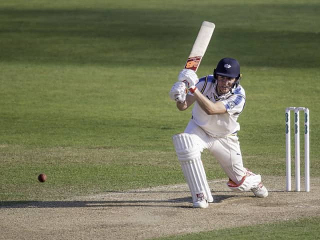 Yorkshire's Gary Ballance hits out on his way to a half-century against Hampshire (Picture: Allan McKenzie/SWpix.com).