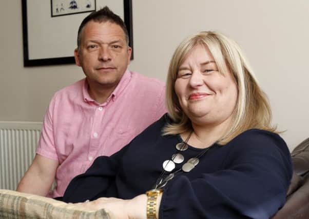 Mandy Mason has been denied a simple operation by NHS to prevent her chances of having another stroke. with husband Andy