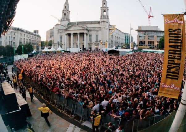 The crowd in Millennium Square for last year's Slam Dunk Festival.