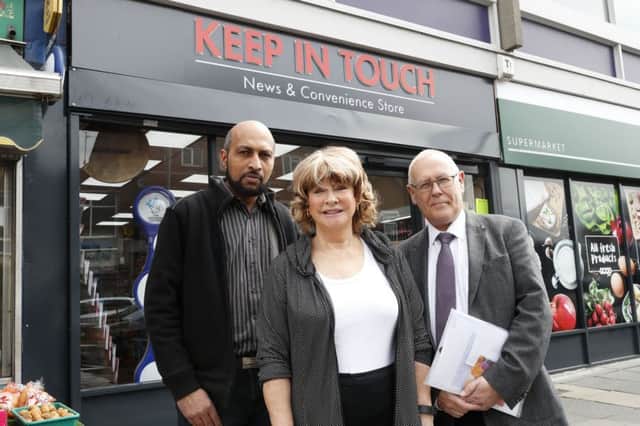 Castleford town centre doing really well with vacant shops being taken over. 
Sayed Loonat (owner of Keep in touch), Coun Denise Jeffrey and John Hufton (Business support officer)