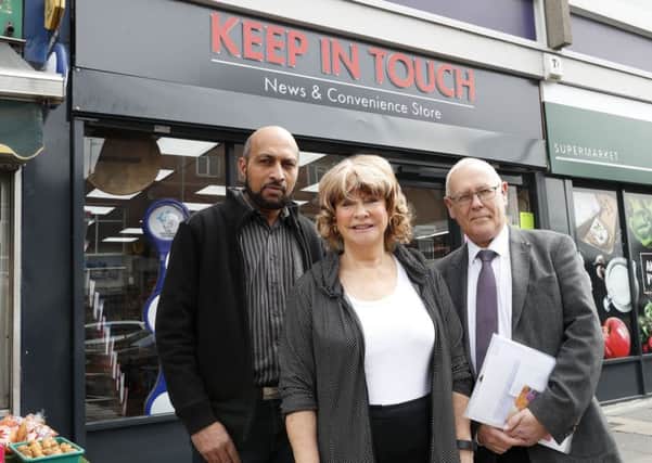 Castleford town centre doing really well with vacant shops being taken over. 
Sayed Loonat (owner of Keep in touch), Coun Denise Jeffrey and John Hufton (Business support officer)