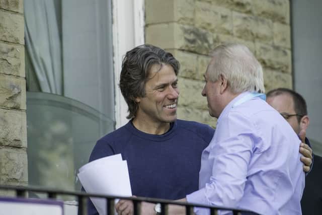 Picture by Allan McKenzie/YWNG - 10/05/17 - Press - John Bishop Comes to Ossett, Ossett Town Hall, Ossett, England - John Bishop meets the event organisers outside of the town hall at Ossett.