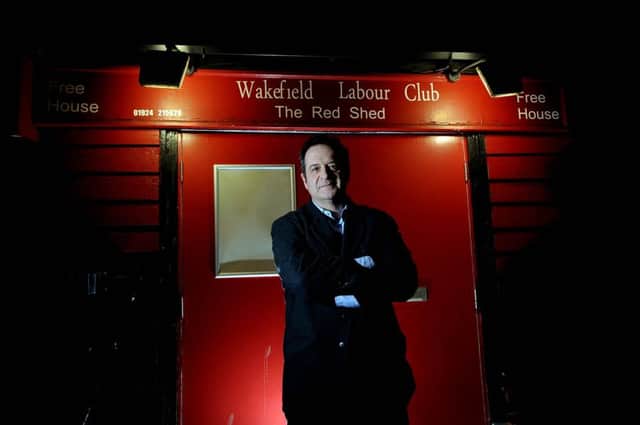 Date:18th January 2016. Picture James Hardisty.
Mark Thomas, comedian and political campaigner who is making a film and a show about the role the Labour Club in Wakefield has played in his life and that of the trade unions in the area.