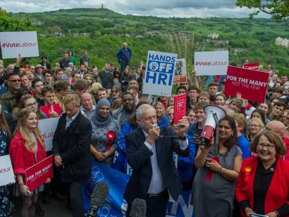 Jeremy Corbyn, Leader of the Labour Party, on the campaign trail in Beaumont Park, Huddersfield. (Photo: James Hardisty)