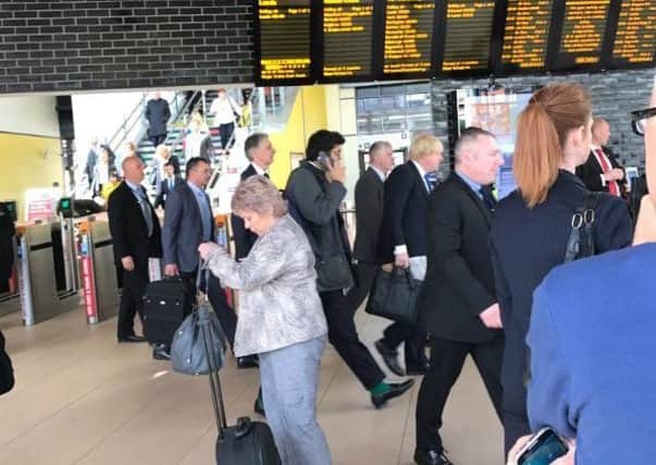 Members of the cabinet get off the train at Wakefield Westgate.

Pic by Munir Mamujee
