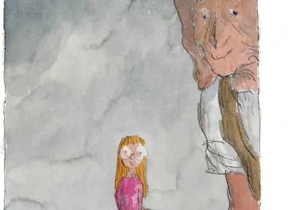 Sophie and The BFG (c) Quentin Blake 2016. Exhibition coming to Wakefield of Sir Quentin Blake's portraits in Summer 2018.