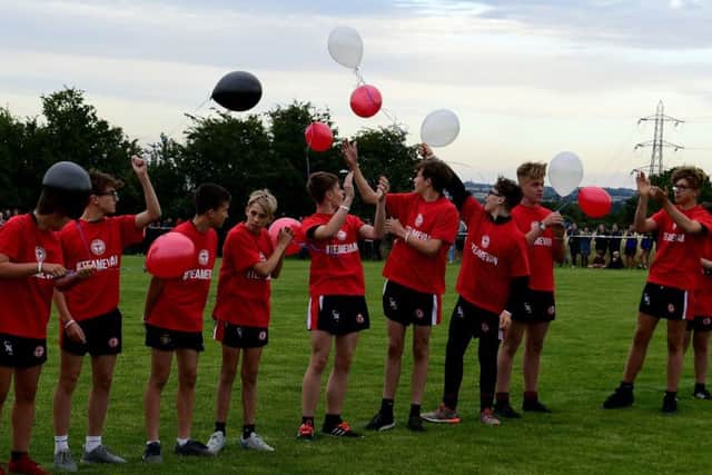 stanley rangers v eastmoor dragons evanÃ¢Â¬"s teammates release ballons
