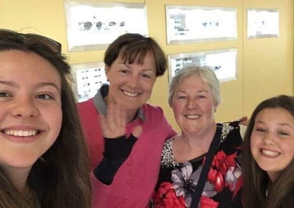 The  family enjoying a day out in Manchester before Josie Howarth and Janet Senior were injured in the bomb blast after the  Ariana Grande Concert. Pictured (from left to right) are Jenny Howarth, Janet Senior, Josie Howarth and Jodie Howarth.